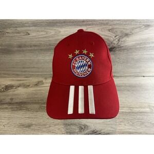 FC Bayern Munchen Adidas Strapback Adjustable Hat Cap Munich Red Mens Soccer